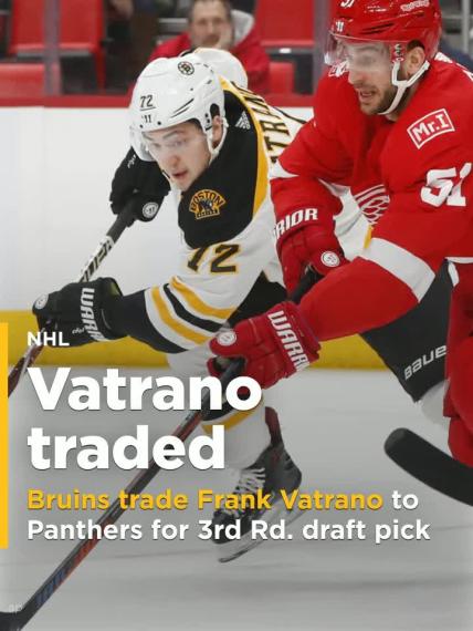 Bruins trade Frank Vatrano to Panthers for draft pick