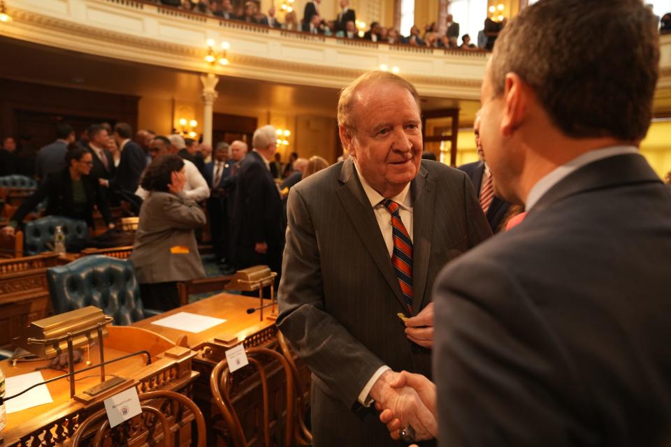 State Sen. Richard Codey at the Statehouse in Trenton during the 2023 State of the State address.