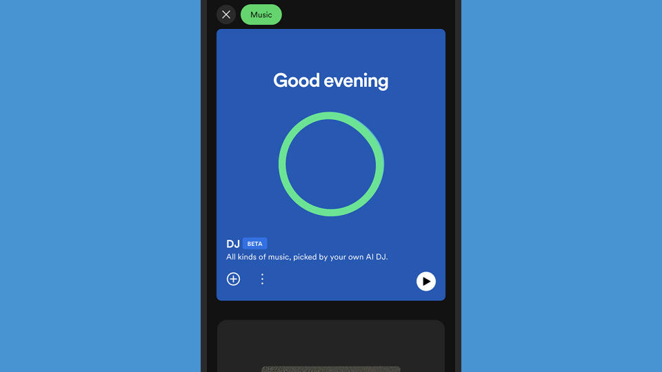 Spotify AI DJ in use on an Android phone