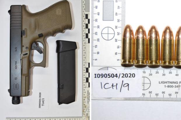 News Shopper: A firearm and ammunition seized by police (Met Police)