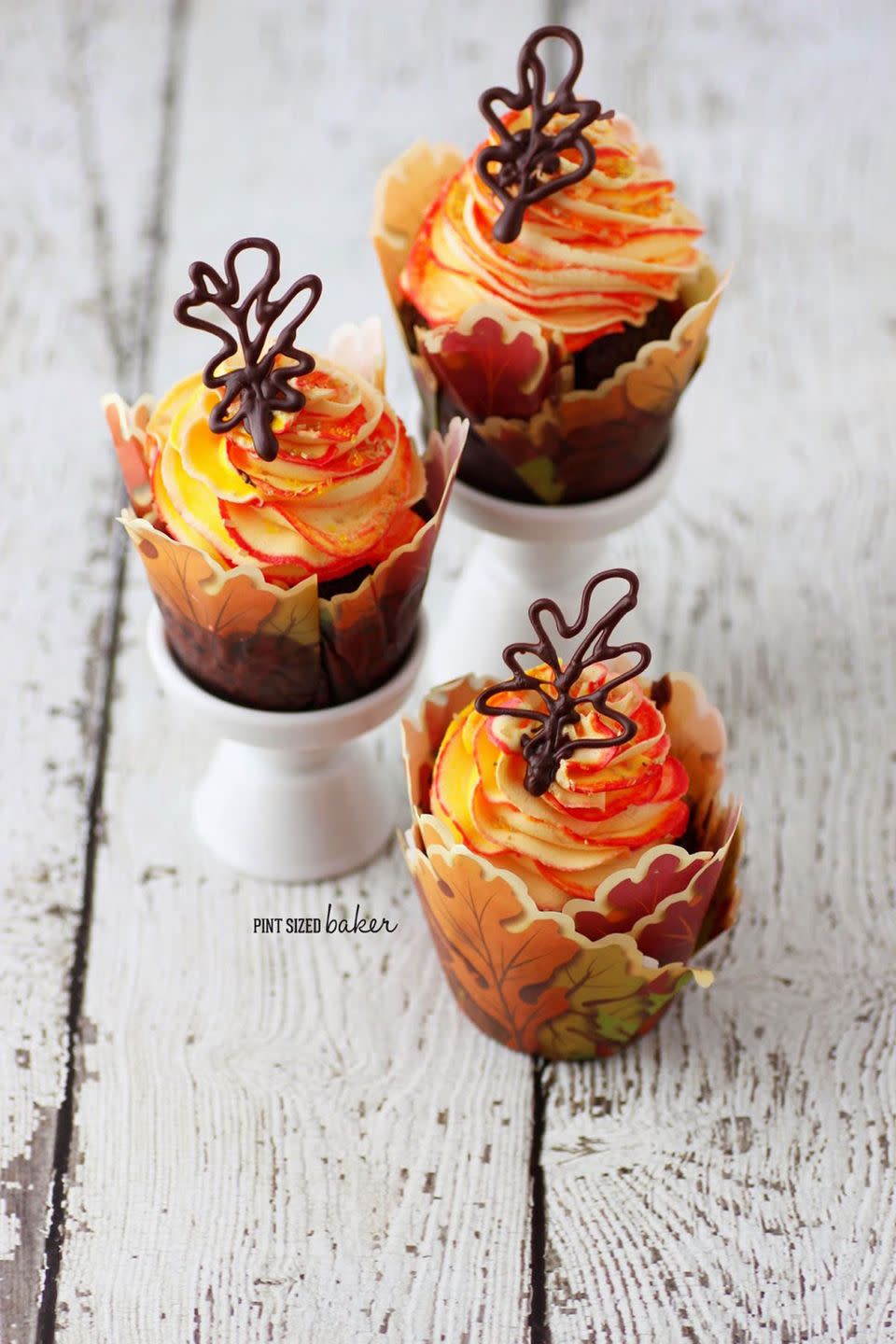 Fall Leaves Cupcakes