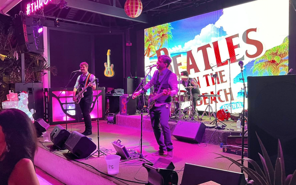The Beatles tribute band Beat and Shout, from Brazil, performs at Delray Beach Throw Social on Thursday to kick off The Beatles on the Beach Festival.