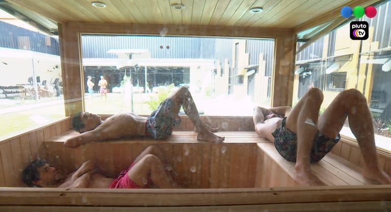 Agustín, Thiago y Marcos disfrutan del primer día de sauna desde que empezó Gran Hermano (Captura de TV)