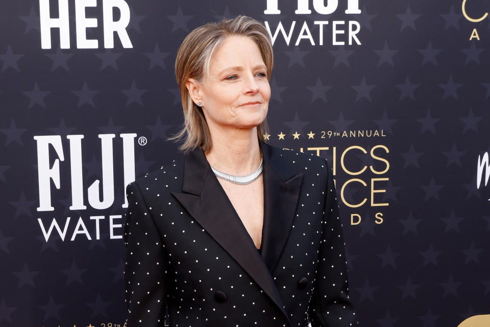 SANTA MONICA, CALIFORNIA - JANUARY 14: Jodie Foster attends the 29th Annual Critics Choice Awards at The Barker Hangar on January 14, 2024 in Santa Monica, California. (Photo by Taylor Hill/FilmMagic)