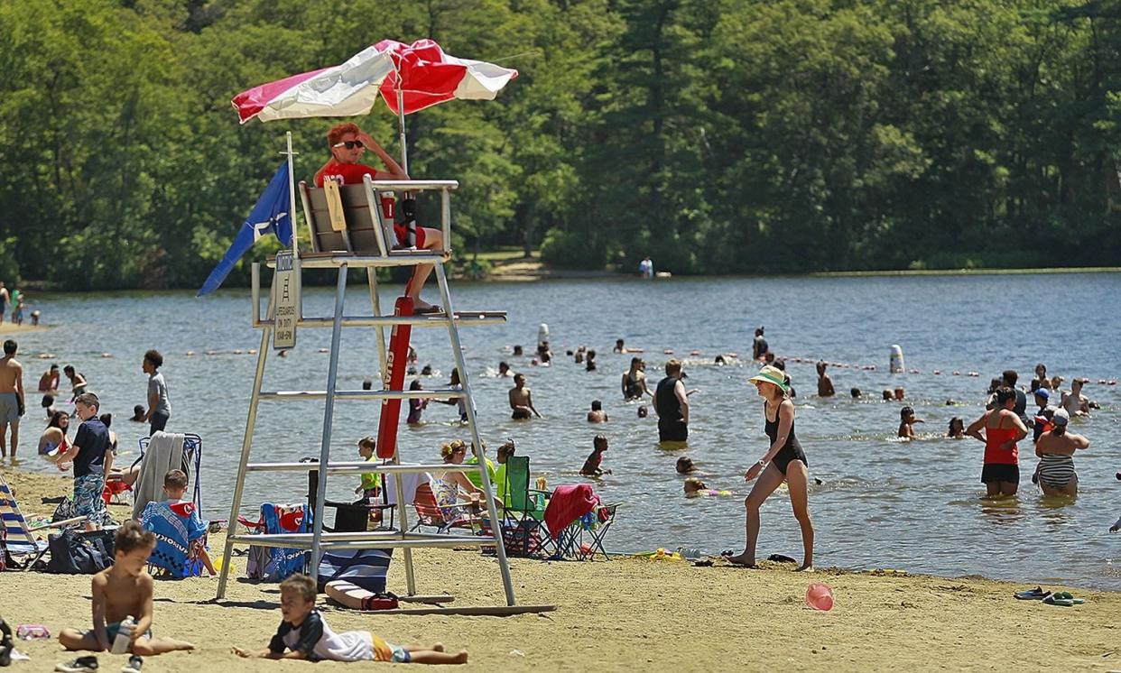 Houghton's Pond in Milton remains closed due to high bacteria levels.