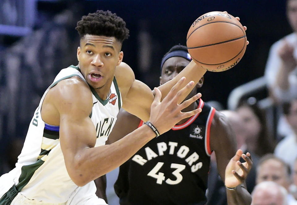 While Giannis Antetokounmpo acknowledges that LeBron James' departure opened up the East, that fact should not diminish what the Bucks have accomplished. (AP)
