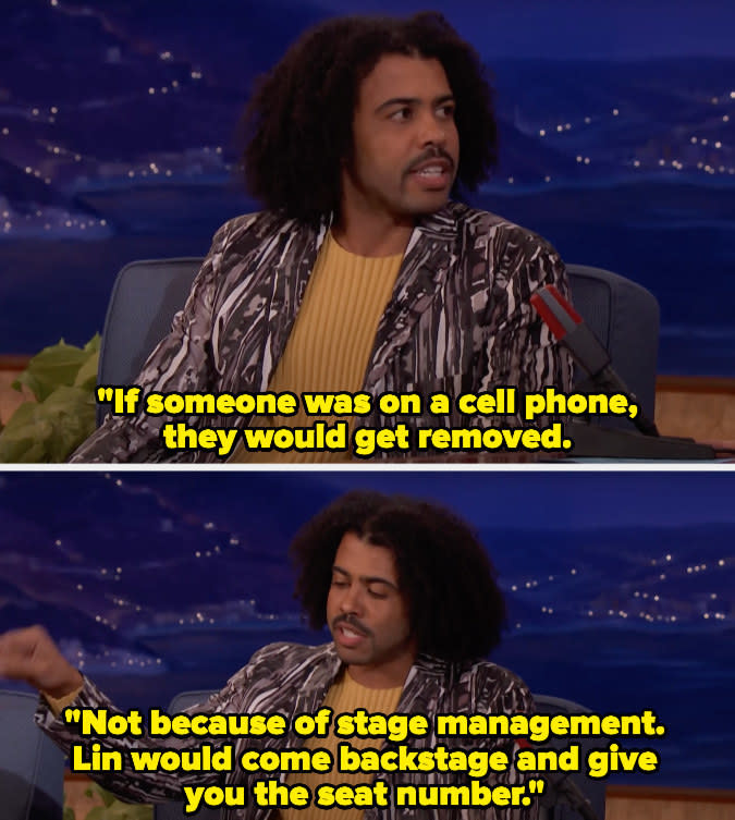 Daveed Diggs discusses Lin-Manuel Miranda pointing out texting audience members in Hamilton