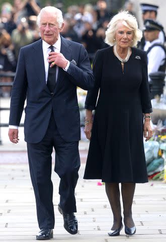 Stringer/Anadolu Agency via Getty Images Queen Camilla at Buckingham Palace after Queen Elizabeth's death in September 2022