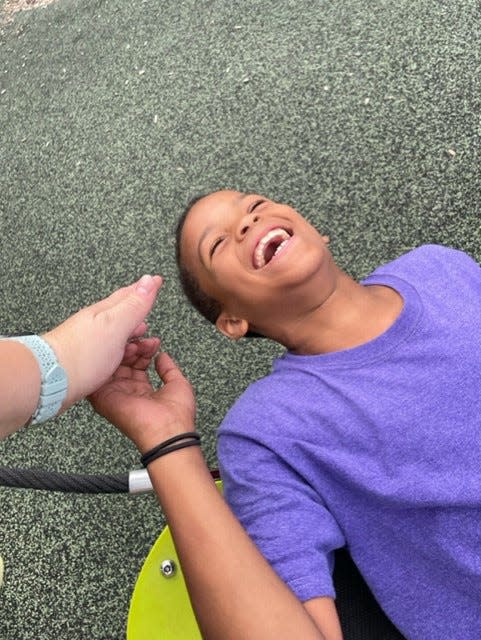 Camp Taunton participant Kyle Coleman enjoys an outdoor activity.