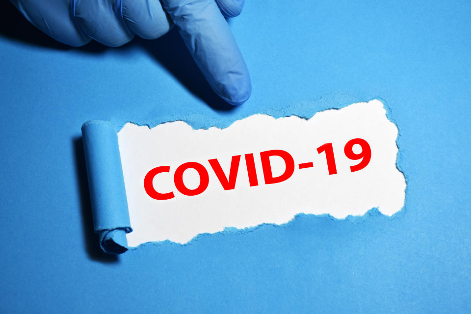 Covid-19 concepts, doctor hand points to covid-19, coronavirus