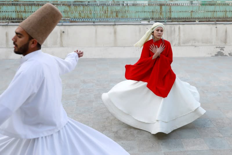 Mirzaie founder of Sama Dance group performs in Kabul