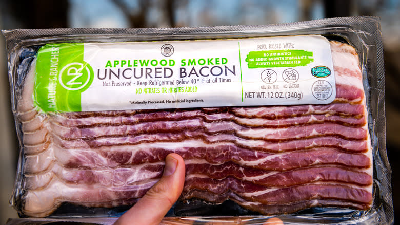 applewood-smoked bacon in package