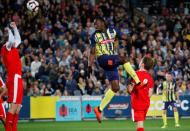 Soccer Football - Central Coast Mariners v Central Coast Select - Central Coast Stadium, Gosford, Australia - August 31, 2018 Central Coast Mariners' Usain Bolt in action REUTERS/David Gray