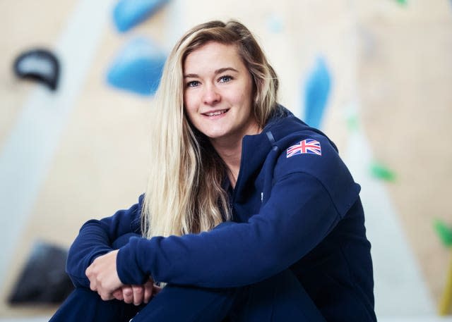 Shauna Coxsey in blue Team GB tracksuit