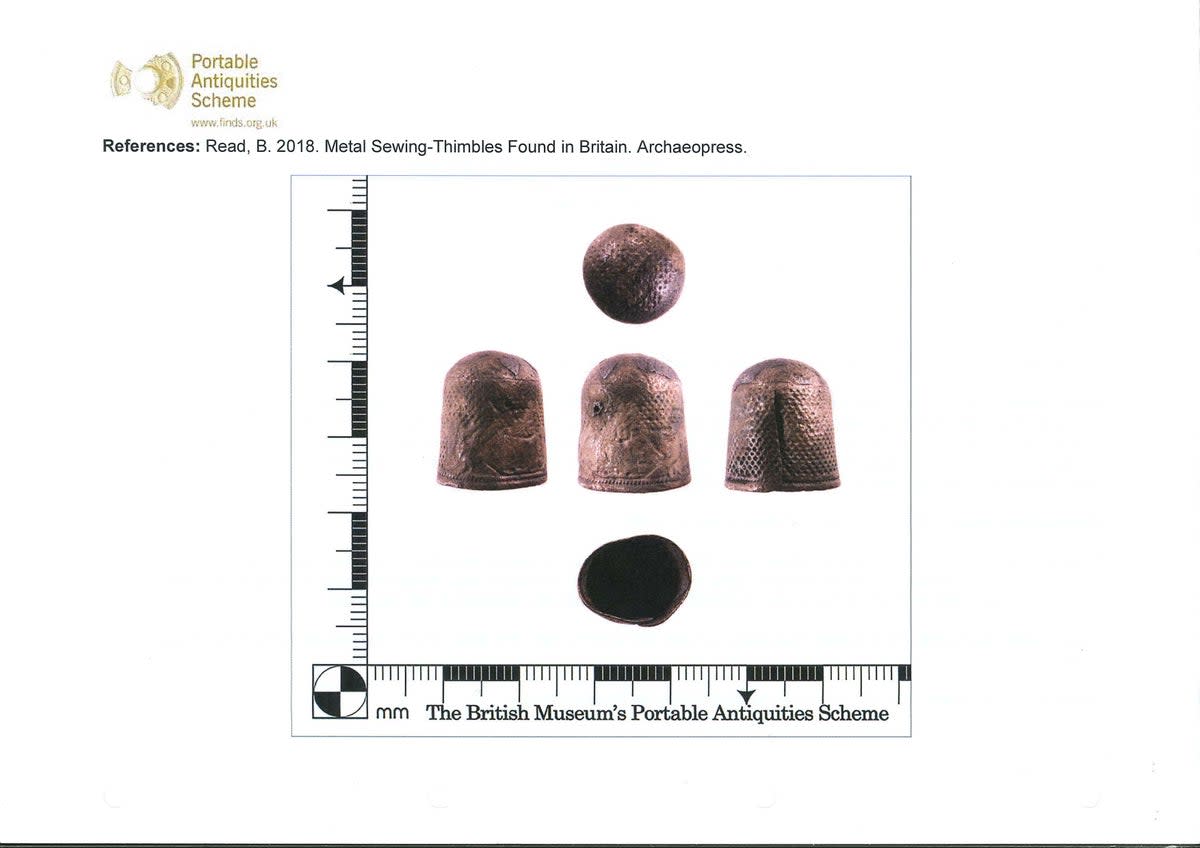 An expert has determined that the thimble dates from the 17th or 18th Century (Supplied)