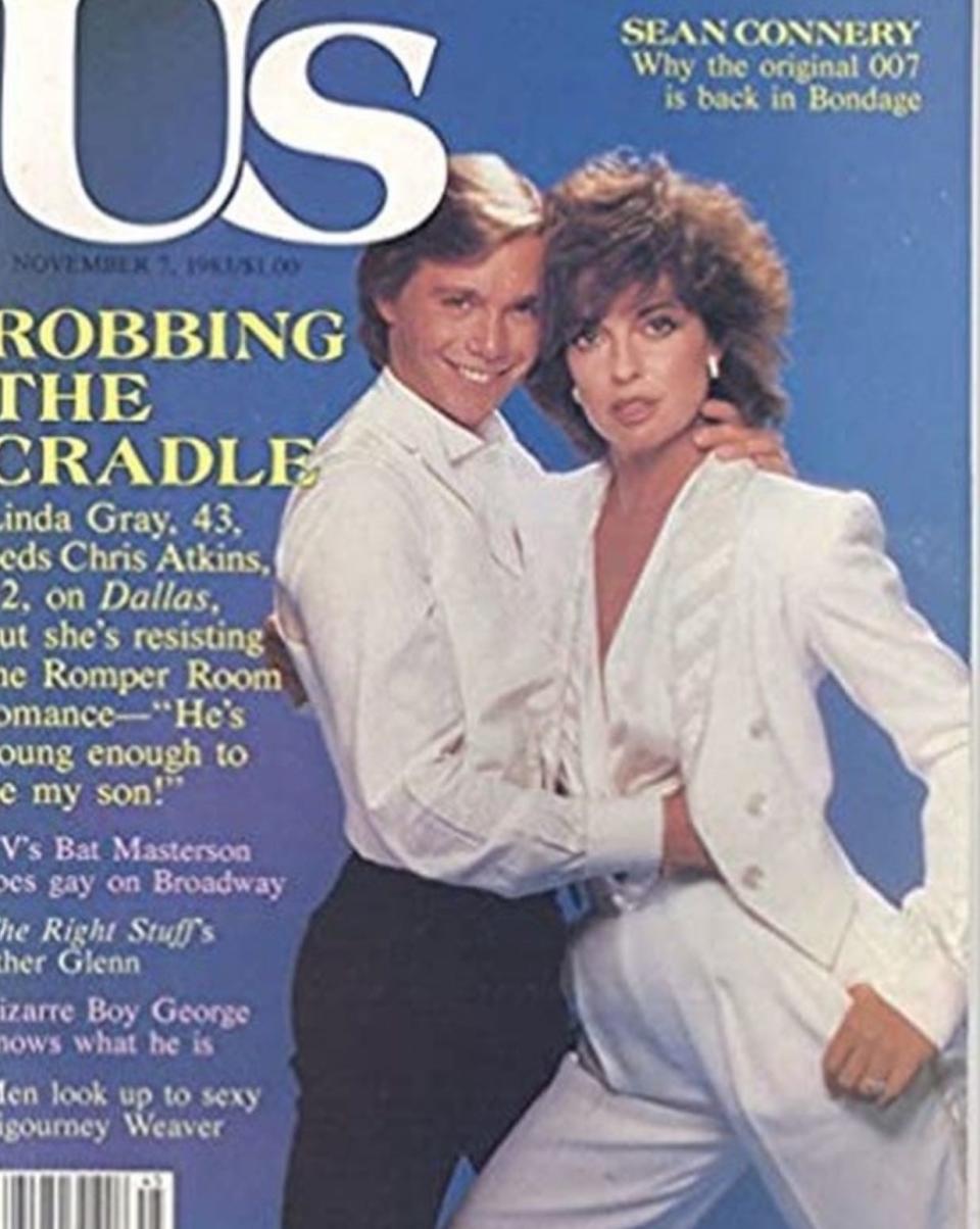 The "Dallas" coupling of Christopher Atkins, then 22, and Linda Gray, 43, made big news.