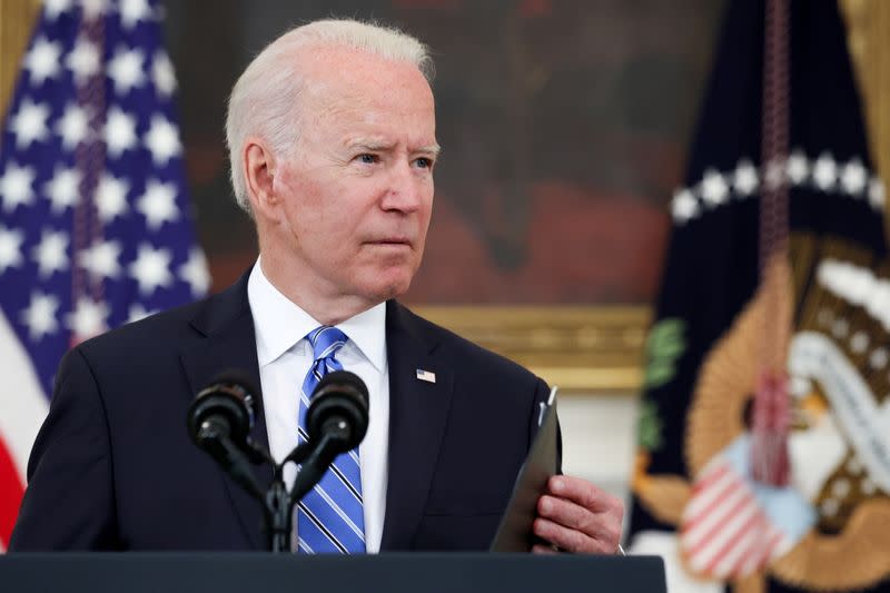 FILE PHOTO: U.S. President Biden delivers remarks on the economy at the White House in Washington