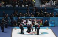 Curling - Pyeongchang 2018 Winter Olympics - Women's Semi-final - South Korea v Japan - Gangneung Curling Center - Gangneung, South Korea - February 23, 2018 - Team South Korea in action. REUTERS/Cathal McNaughton