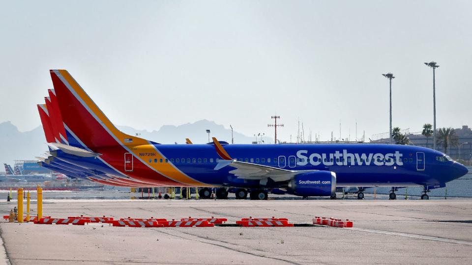 Flugzeuge des Typs Boeing 737 Max von Southwest Airlines in Phoenix im US-Bundesstaat Arizona.