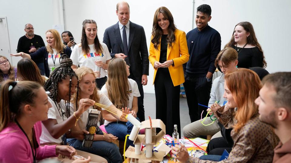 Prince William and Princess Kate join young people as they participate in a series of workshops which focus on emotions, relationships and community action as they host a forum to mark World Mental Health Day at Factory Works in Birmingham