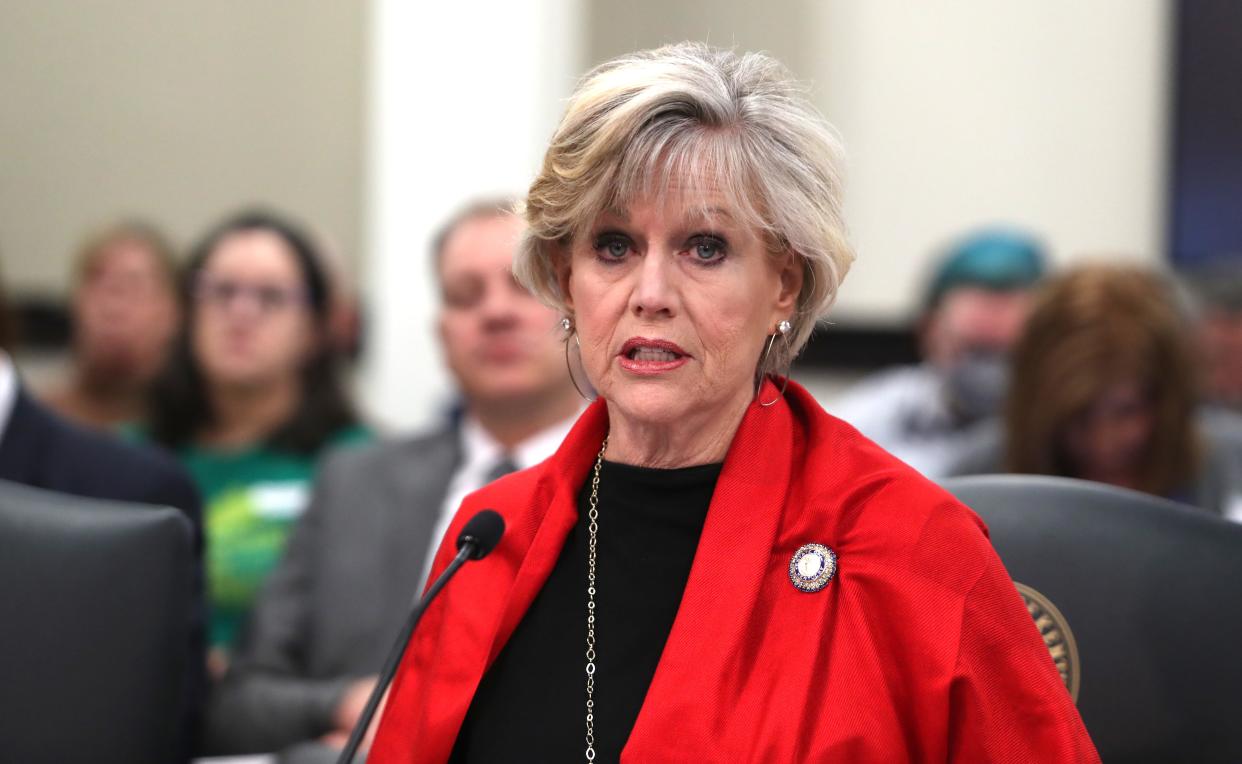 Rep. Jennifer Decker, R-Waddy, talked about House Bill 470 in the Capitol Annex in Frankfort.
The measure, which she sponsored, passed out of the Senate Families and Children Committee on March 14, 2023.