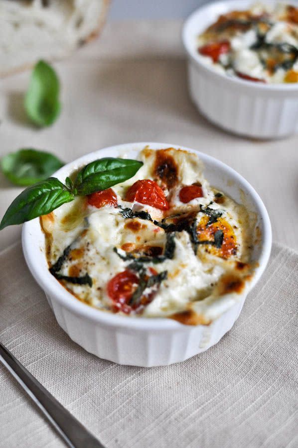 Caprese Baked Eggs