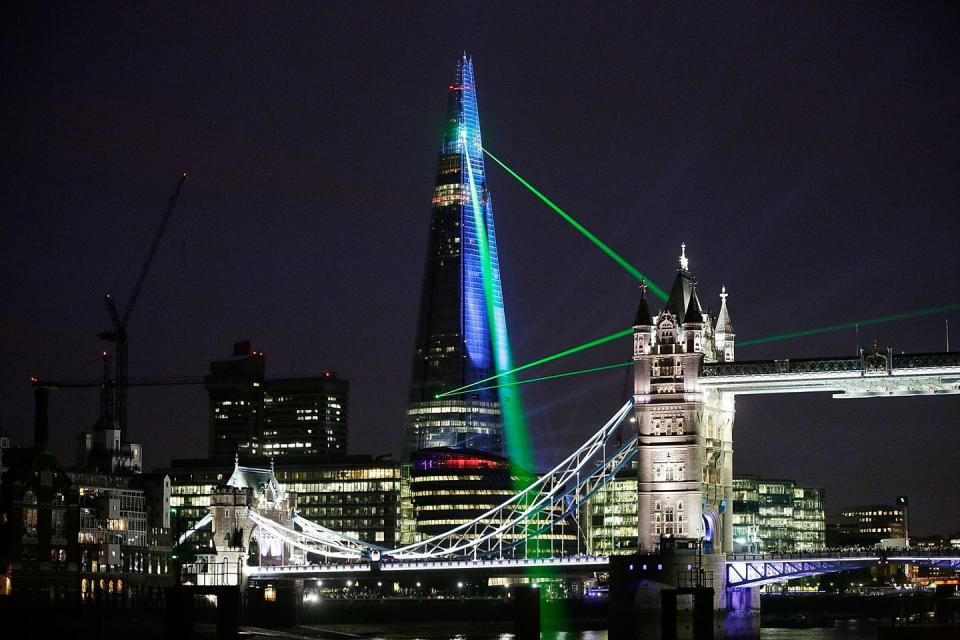 <p>The United Kingdom's tallest building sits in the center of London and reaches 1,017 feet high at 96 stories. As an ode to the building's design, the structure is also known as the Shard of Glass.</p>