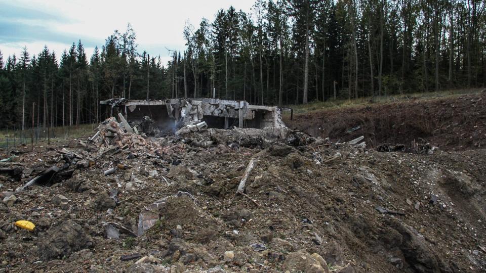 Das zerstörte Munitionslager in Vrbetice im Osten Tschechiens.