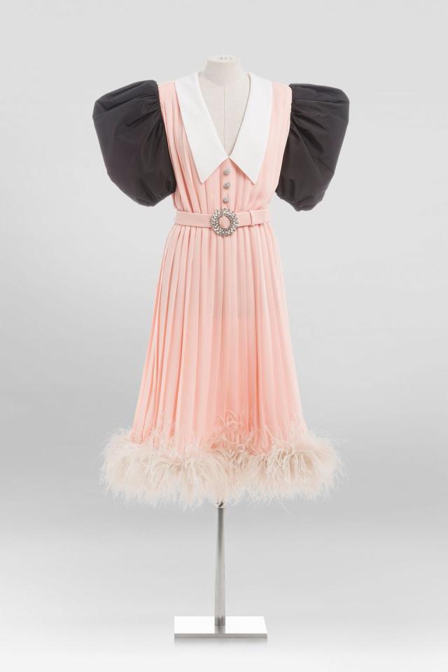 Miu Miu Pink Ruffled Bow Detail Sleeveless Dress S Miu Miu