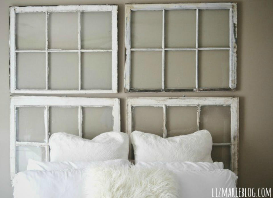 <body> <p>Cottage-style decor doesn't have to come at a high cost. Take a page out of this blogger's book and craft a charming headboard alternative from thrift store found <a rel="nofollow noopener" href=" http://www.bobvila.com/slideshow/know-your-window-styles-10-popular-designs-3718?bv=yahoo" target="_blank" data-ylk="slk:windows;elm:context_link;itc:0;sec:content-canvas" class="link ">windows</a>. Whether you keep the windows distressed, or paint them to match your current color scheme, hanging a collection of these inexpensive finds above the bed is sure to result in a coastal calm aesthetic. </p> <p><strong>Related: <a rel="nofollow noopener" href=" http://www.bobvila.com/slideshow/7-new-ways-to-use-old-windows-48675?bv=yahoo" target="_blank" data-ylk="slk:7 New Ways to Use Old Windows;elm:context_link;itc:0;sec:content-canvas" class="link ">7 New Ways to Use Old Windows</a> </strong> </p> </body>