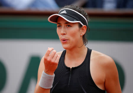 Tennis - French Open - Roland Garros, Paris, France - June 6, 2018 Spain's Garbine Muguruza during her quarter final match against Russia's Maria Sharapova REUTERS/Charles Platiau