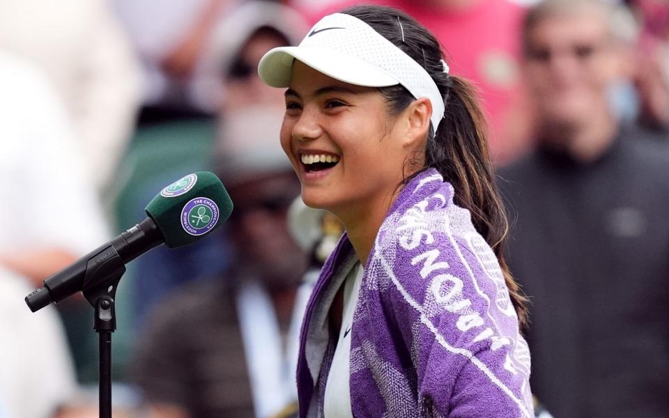 Emma Raducanu had the Centre Court crowd in the palm of her hand following her first-round victory on Monday