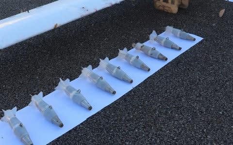 Explosives Russia says it recovered from the drones - Credit: Russian Ministry of Defence