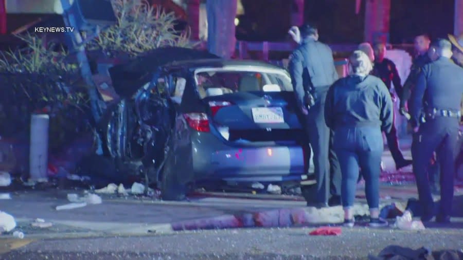 Three women were killed and another three victims were injured after a violent crash in Pomona involving a driver under the influence on Mar. 2, 2024. (KeyNewsTV)