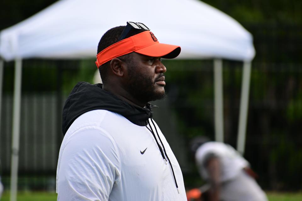 The Florida A&M Rattlers practiced for the first time in full pads at practice six of fall football training camp in Tallahassee, Florida, Thursday, Aug. 10, 2023.