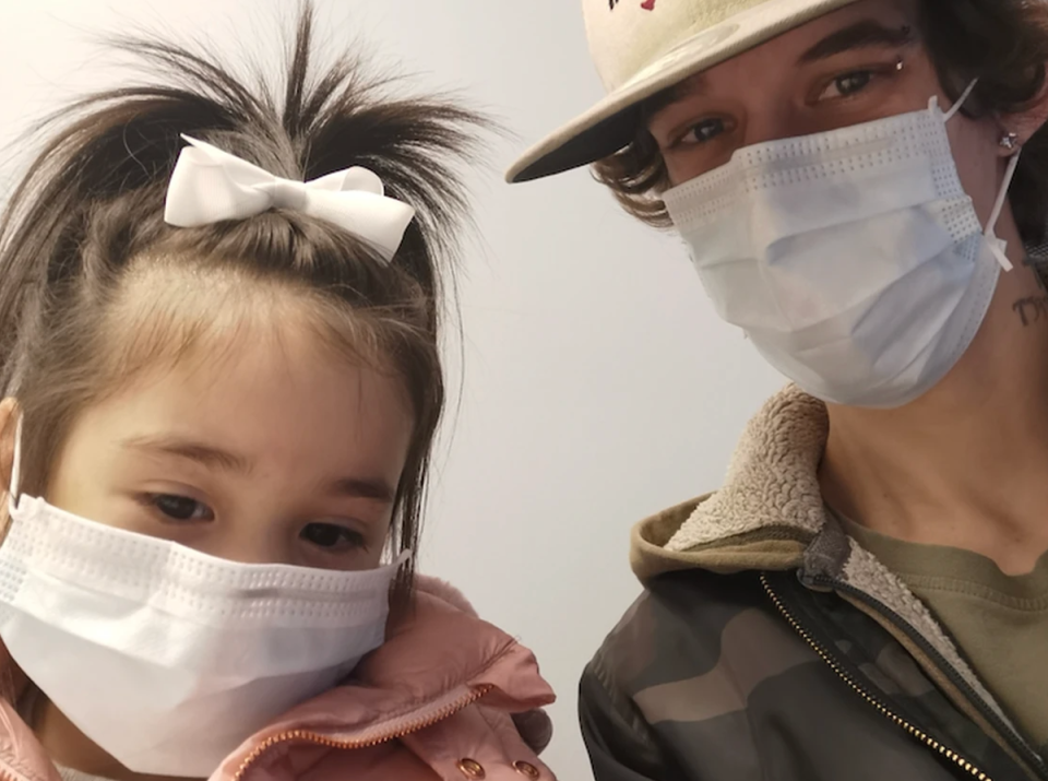 Chloe Guan-Branch (left) pictured with stepfather Justin Cassie-Berube (right) in February 2020. Her stepfather will be sentenced on Friday (Ontario Superior Courts)