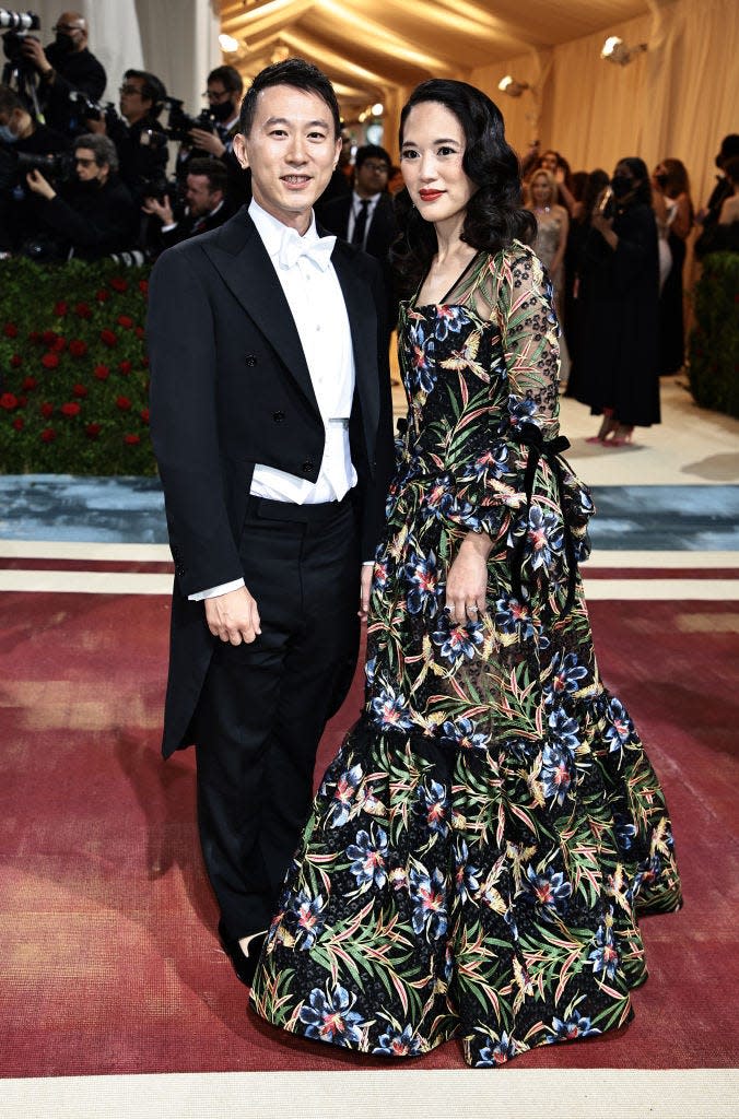 tiktok CEO Shou Chew and his wife in a dress