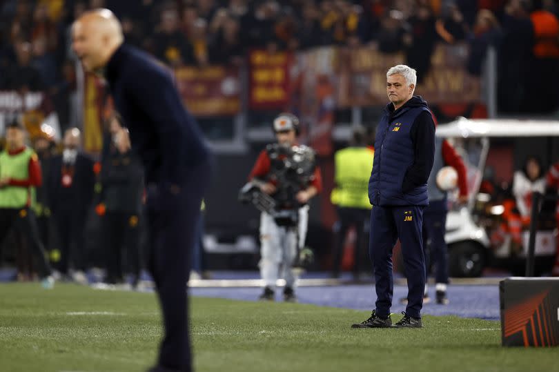 Feyenoord coach Arne Slot and Jose Mourinho