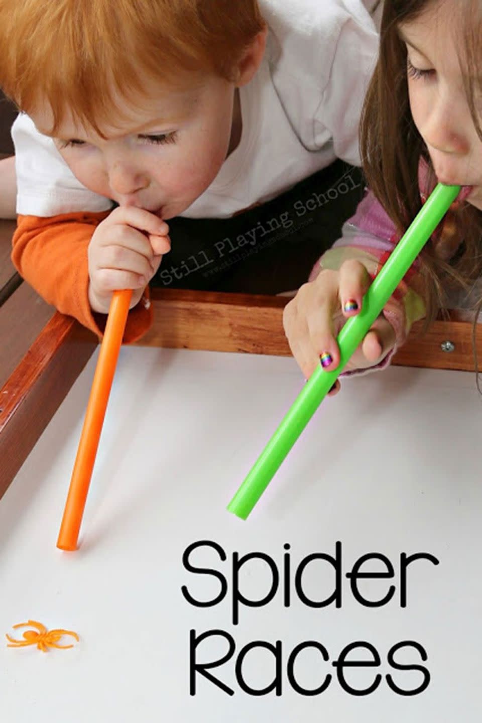 <p>For the little ones at the party, this simple creepy-crawly race will be a treat.</p><p><strong>Get the tutorial at <a href="http://www.stillplayingschool.com/2015/10/spider-races-halloween-games-kids.html" rel="nofollow noopener" target="_blank" data-ylk="slk:Still Playing School;elm:context_link;itc:0;sec:content-canvas" class="link ">Still Playing School</a>. </strong></p><p><strong><a class="link " href="https://www.amazon.com/Amscan-394226-Spider-Plastic-Ring/dp/B000VBJFR2?tag=syn-yahoo-20&ascsubtag=%5Bartid%7C10050.g.3476%5Bsrc%7Cyahoo-us" rel="nofollow noopener" target="_blank" data-ylk="slk:SHOP PLASTIC SPIDERS;elm:context_link;itc:0;sec:content-canvas">SHOP PLASTIC SPIDERS</a><br></strong></p>