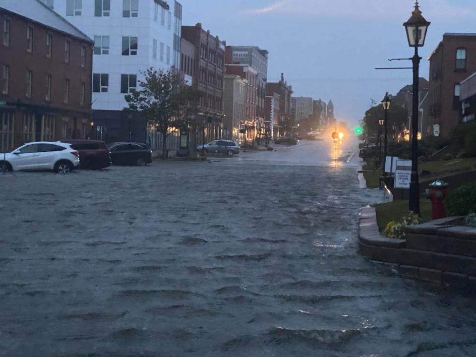 There is some flooding in downtown Charlottetown Saturday morning.