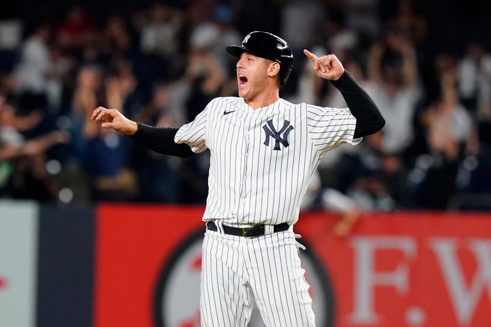 Yankees first baseman Anthony Rizzo shown during an Aug. 17, 2022 game in New York.