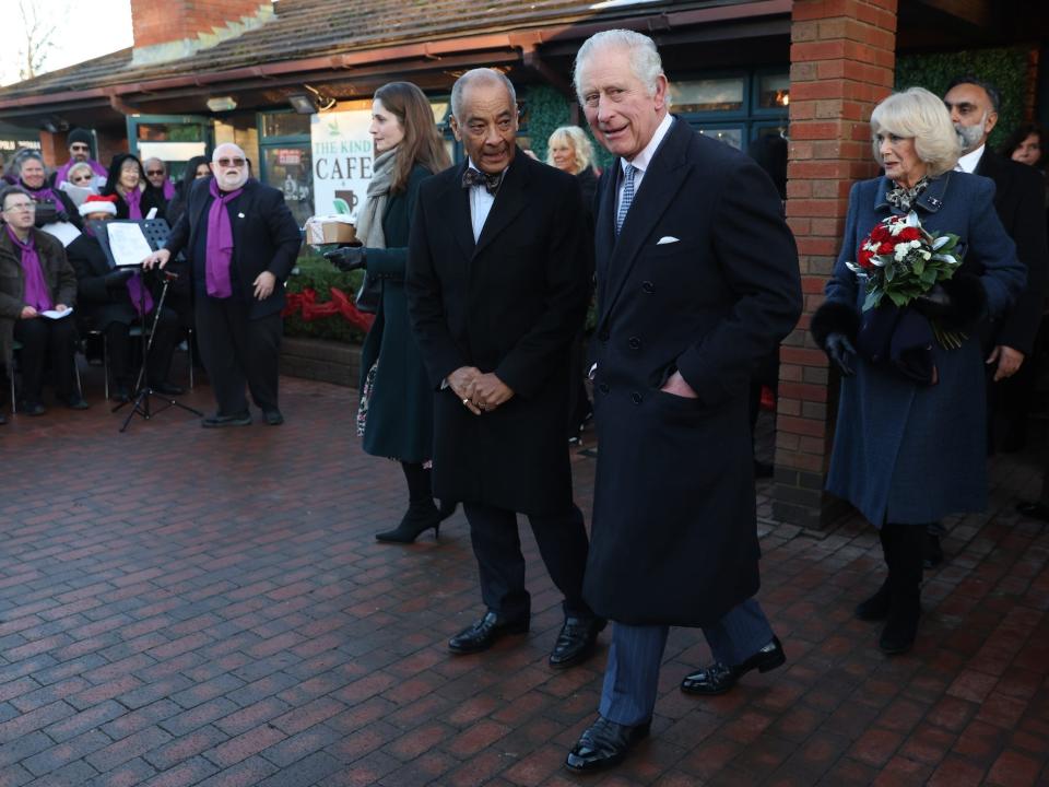 King Charles III and Camilla, Queen Consort, visit London's Community Kitchen facilities on December 15, 2022.