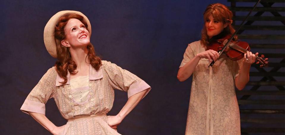 Kimberly Doreen Burns and violinist Margaret Dudasik in a scene from Actors’ Playhouse’s production of “Bright Star” at the Miracle Theatre, Coral Gables.