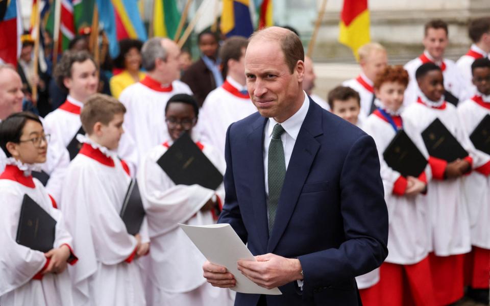 The Prince of Wales leaves the Commonwealth Day service at Westminster Abbey