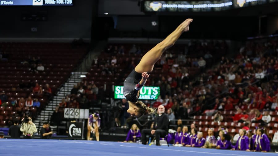 Sprouts Farmers Market Collegiate Quad Event 2 with Utah, UCLA, Oklahoma and LSU at Maverik Center in Salt Lake City, UT on Saturday, January 13, 2024. ©Bryan Byerly