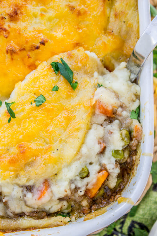 <p>The Food Charlatan</p><p>Because sometimes you don't want to mess with tradition. <a href="http://thefoodcharlatan.com/2016/02/23/classic-shepherds-pie-recipe/" rel="nofollow noopener" target="_blank" data-ylk="slk:Get the recipe HERE;elm:context_link;itc:0;sec:content-canvas" class="link ">Get the recipe HERE</a></p>