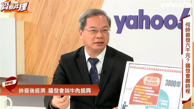 龔明鑫說，最快3月全民普發6千元（圖／翻攝自Yahoo TV）