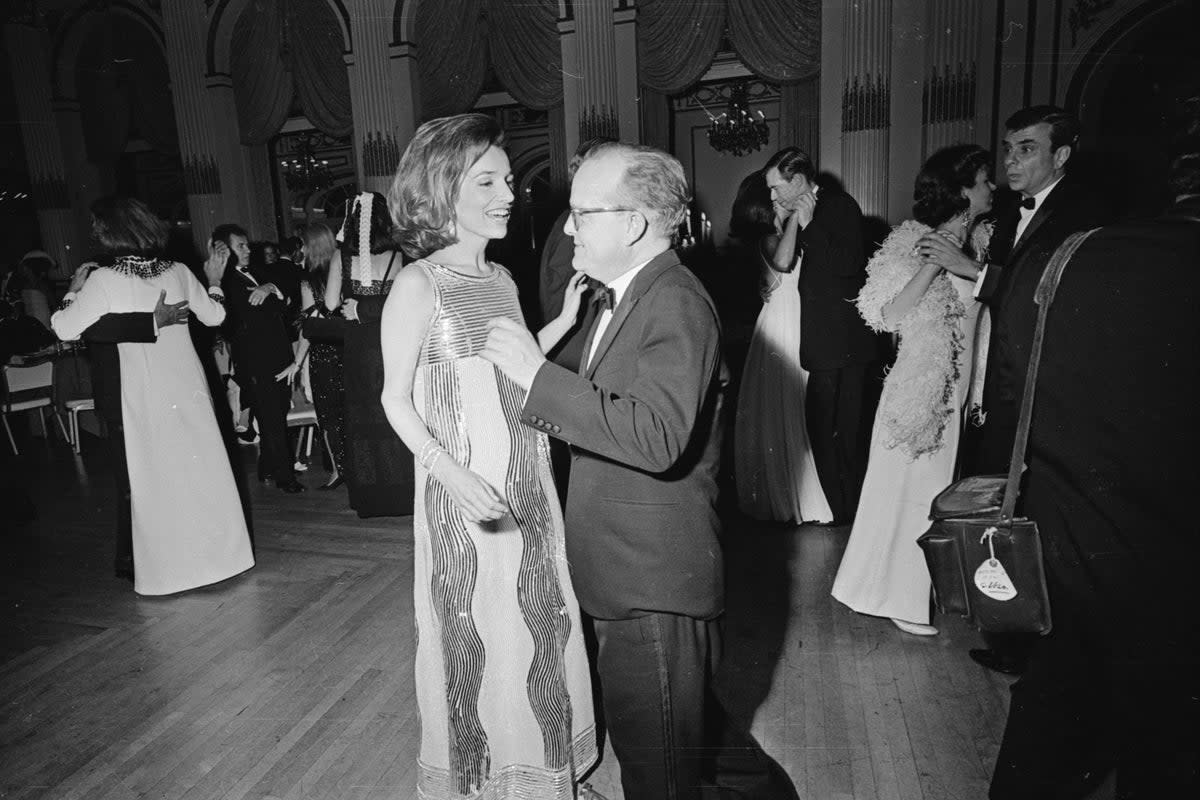 Dazzling: Lee Radziwill dances with Truman Capote at the Black and White Ball, hosted by the author in 1966 (Getty Images)
