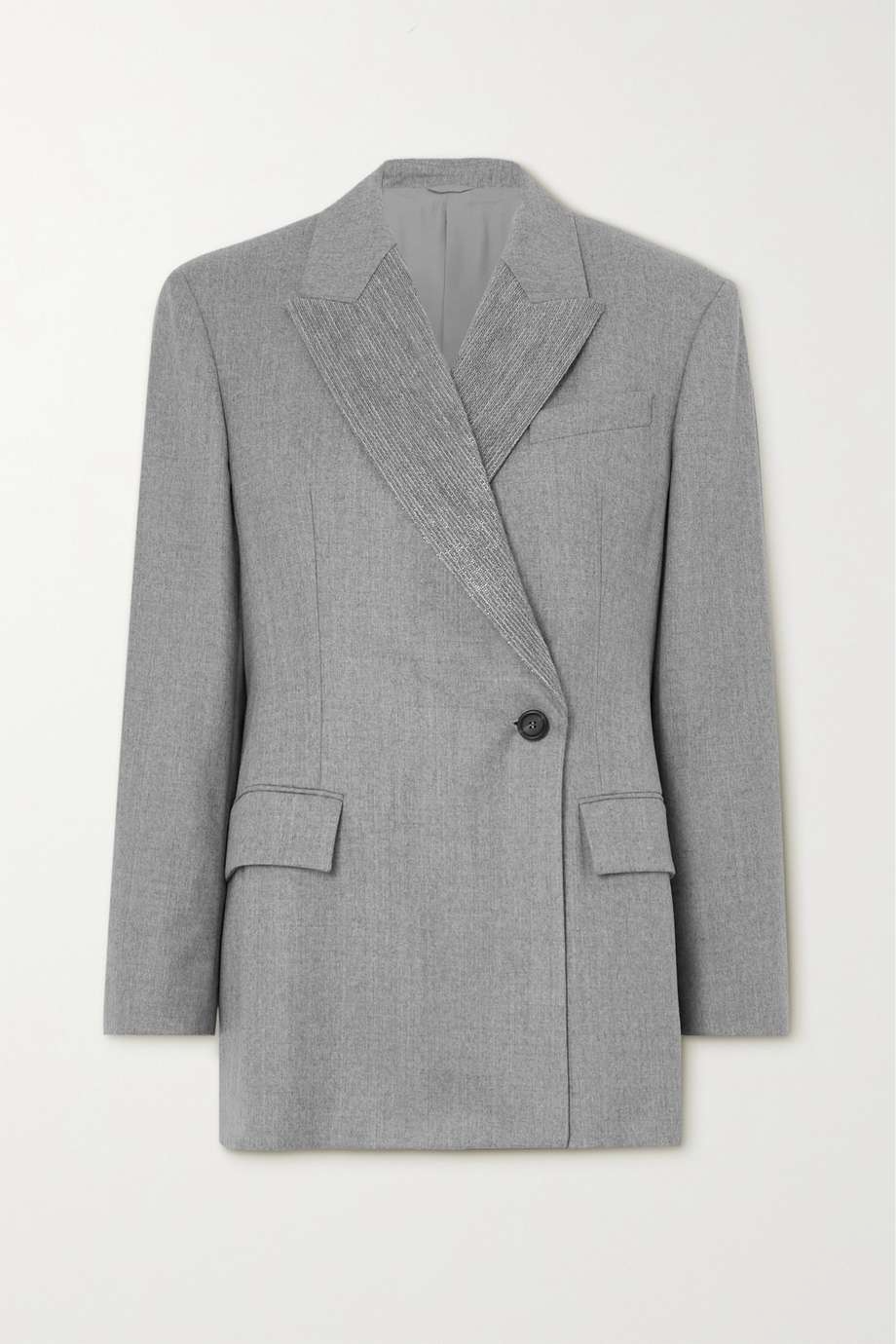 Brunello Cucinelli Ribbed Wool-Flannel Blazer