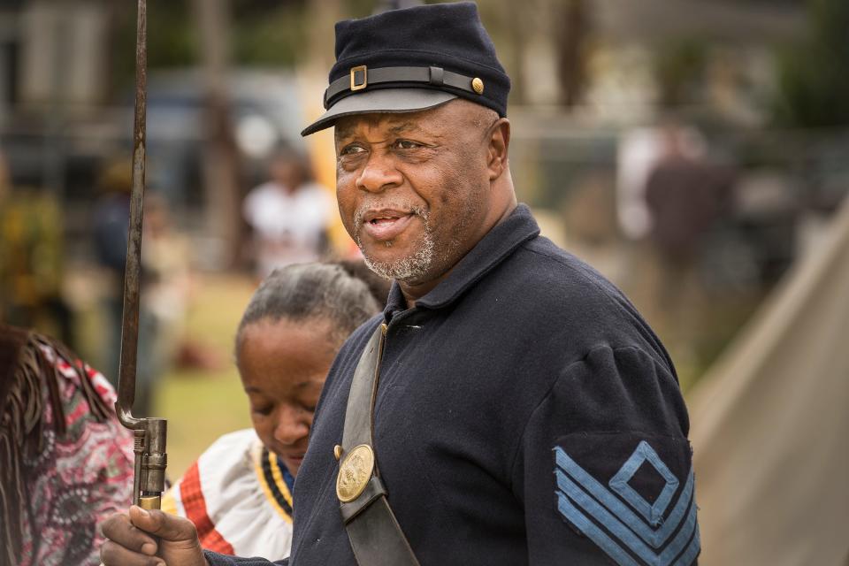 Second Infantry Regiment re-enactor Jarvis V. Rosier Sr. at the L.B. Brown Festival in Bartow in 2019.